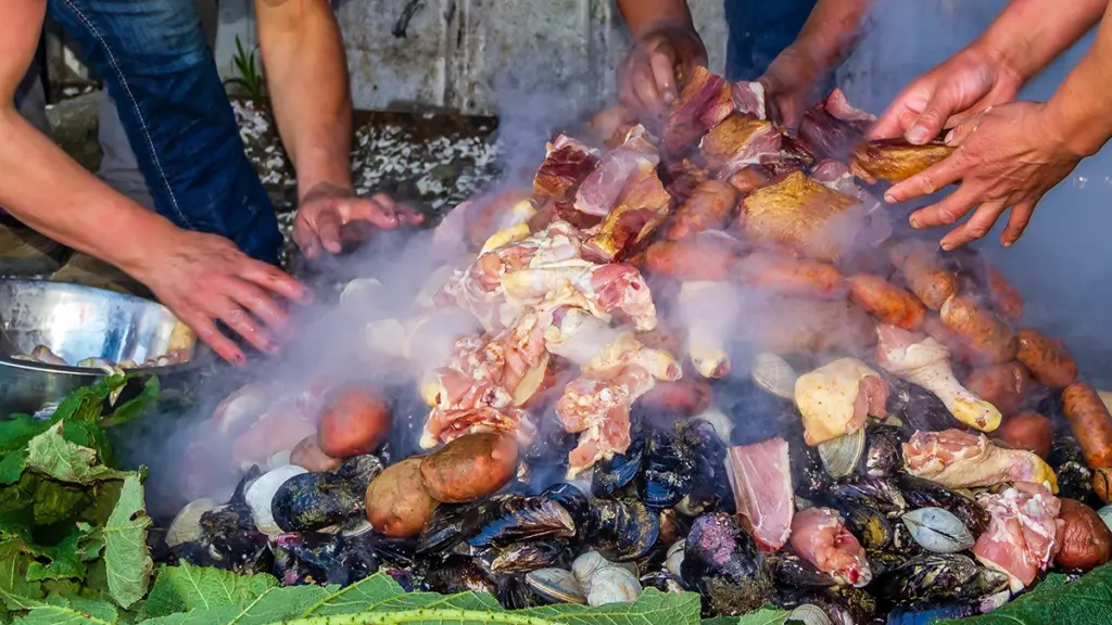 preparing curanto on the southern Chilean island of Chilhoé.